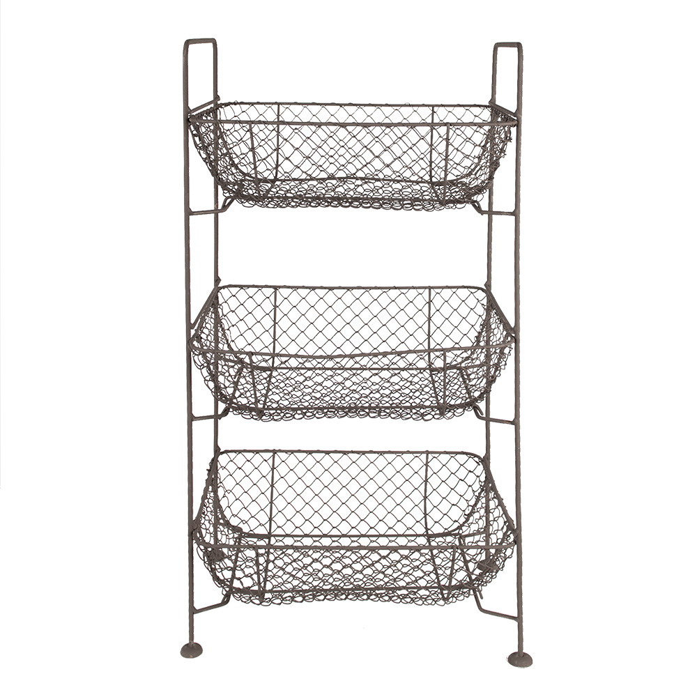 [5Y1192] Étagère avec Paniers Marron 35x26x71 cm