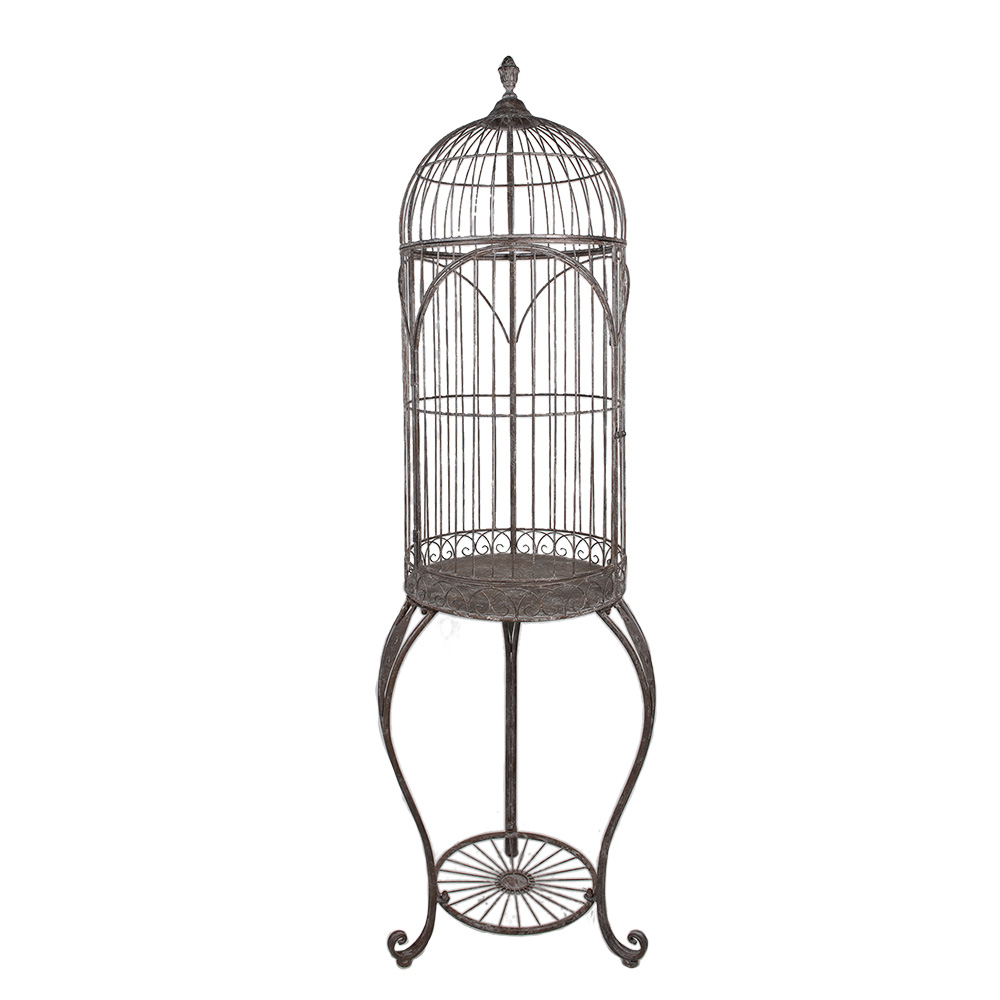 [5Y1206] Cage à oiseaux décorative Marron Ø 52x187 cm