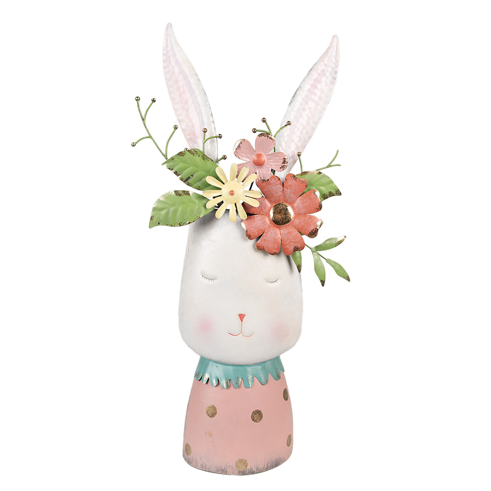 [5Y1214] Blumentopf Weiß Rosa 29x19x62 cm