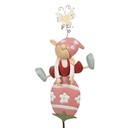 Piquets décoratifs de jardin Gnome Rose 24x7x84 cm