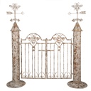 Cancello decorativo Bianco Marrone 164x40x172 cm