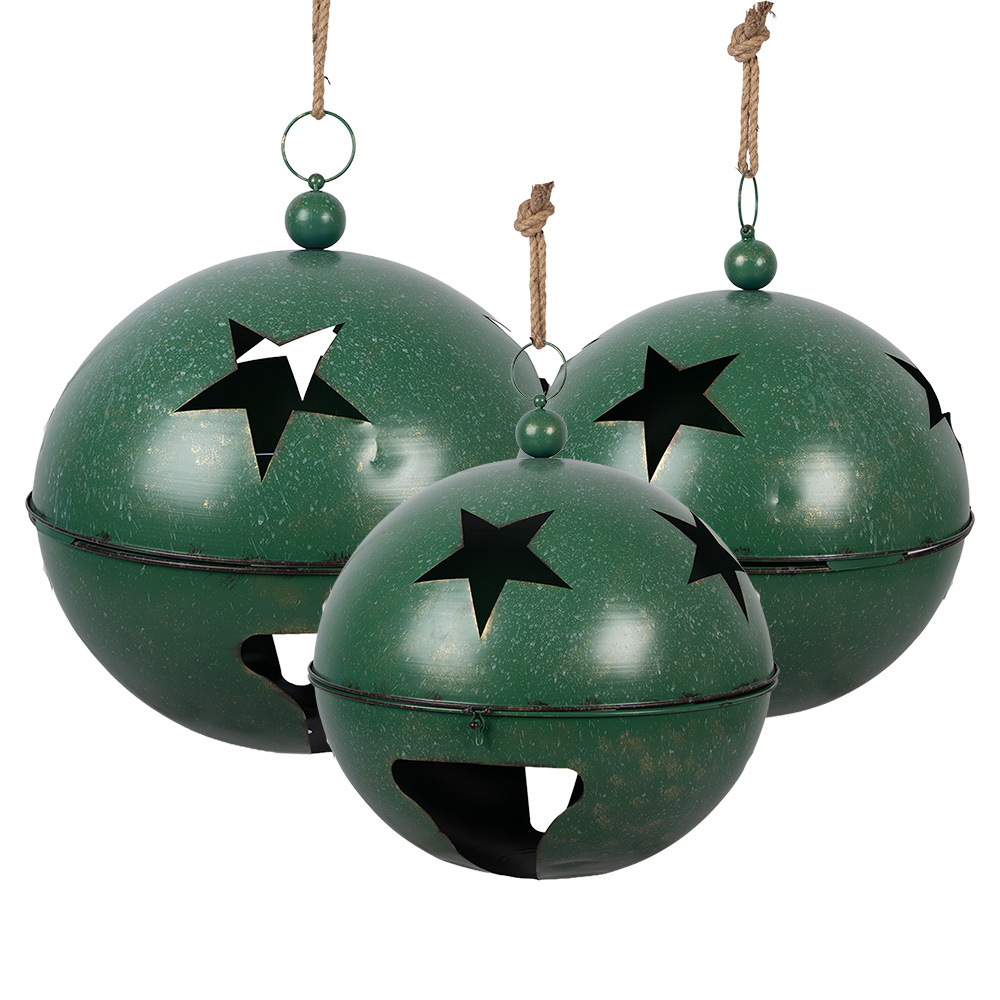 [5Y1405GR] Decoratie Bell (3) Green Ø 60 / Ø 50 / Ø 40 cm