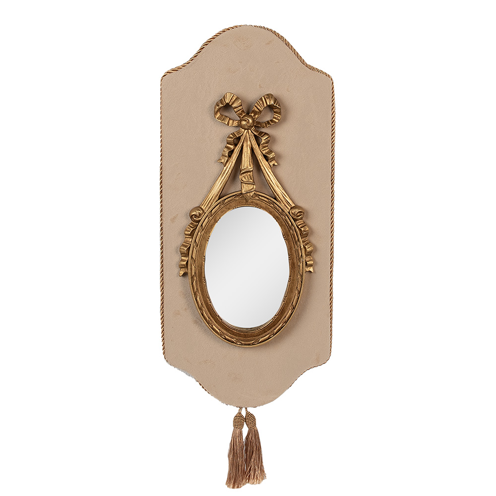 [62S292] Wandspiegel Beige Goldfarbig 20x2x44 cm