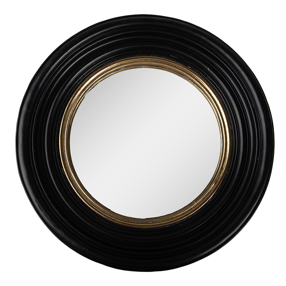 [62S302] Specchio da Parete Nero Color oro Ø 31x4 cm