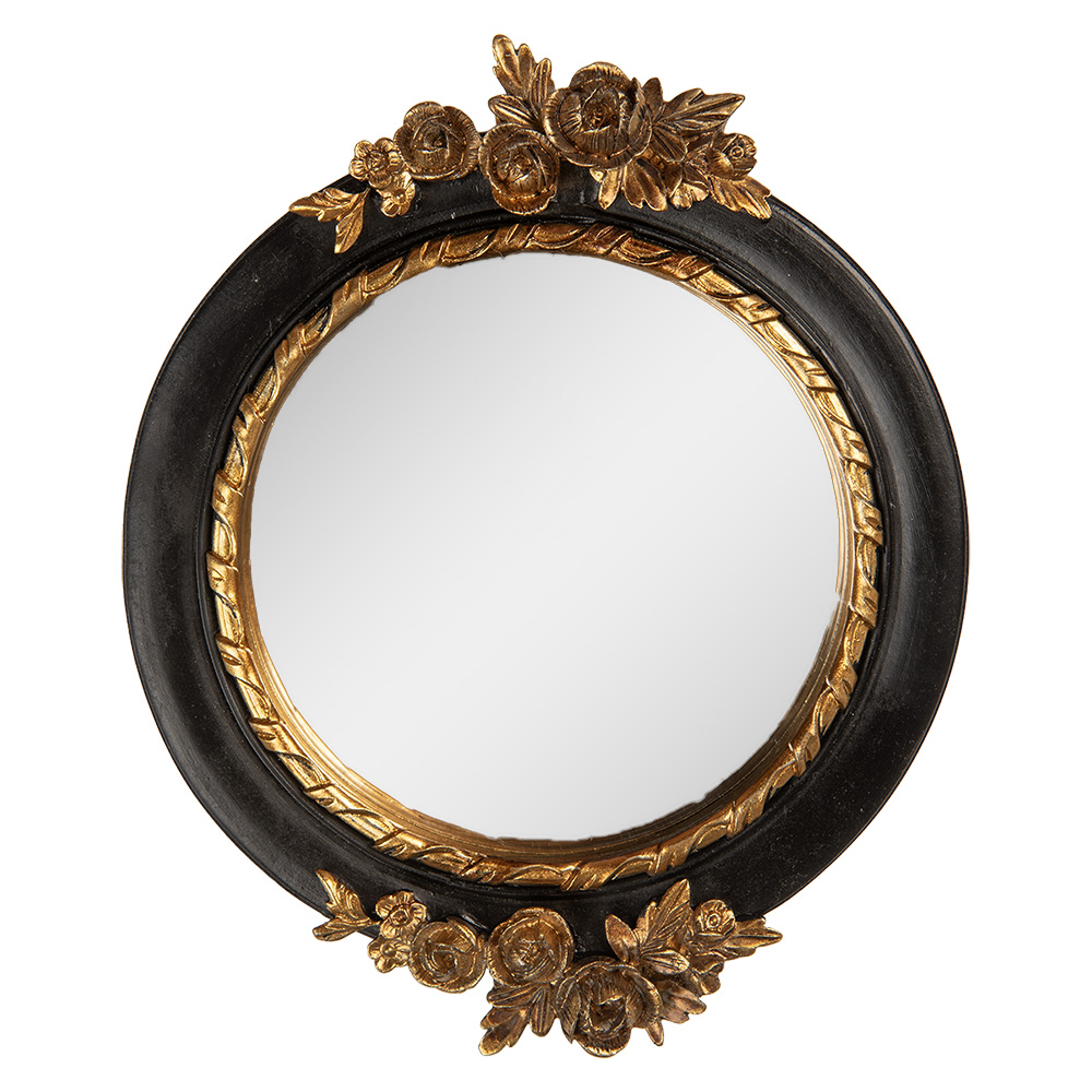 [62S340S] Specchio da Parete Nero Color oro 14x2x16 cm