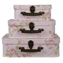 Decoration suitcase Set of 3 Pink 30x21x9/25x18x9/20x16x8 cm