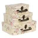 Decoration suitcase Set of 3 Beige 30x21x9/25x18x9/20x16x8 cm