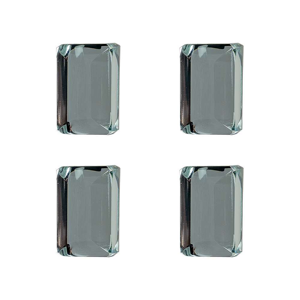[64865] Türknopf 4er Set Transparent 4x3x2 cm / S3 cm