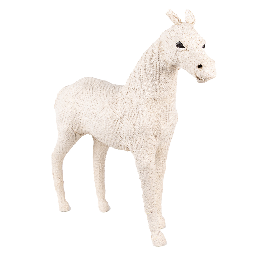 [65185M] Deko Pferd Beige 34x8x30 cm