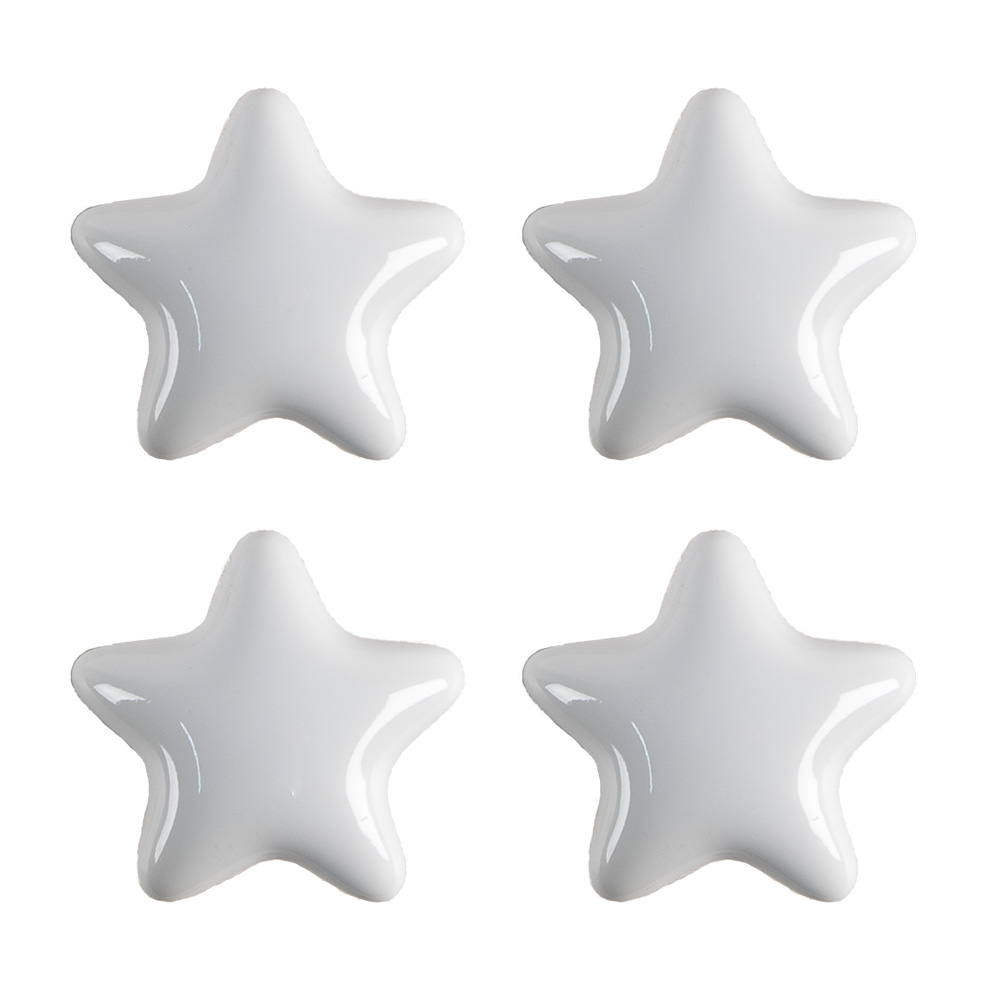 [65296] Poignée de porte set de 4 Blanc Ø 4x3/6 cm
