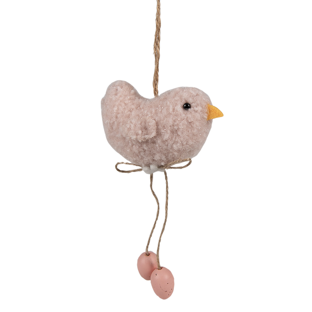 [65345] Dekoration hänger Vogel Rosa 10x3x14 cm