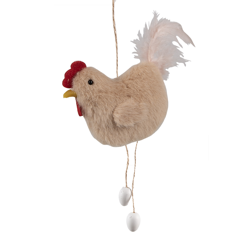 Decoratie hanger kip 10x3x18 cm