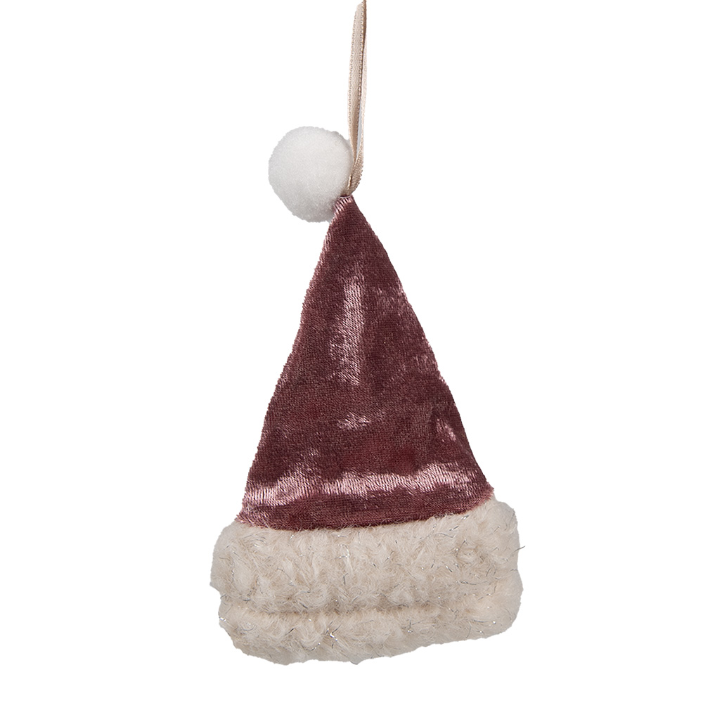[65367] Decorative Hanger Santa hat Pink 8x1x13 cm