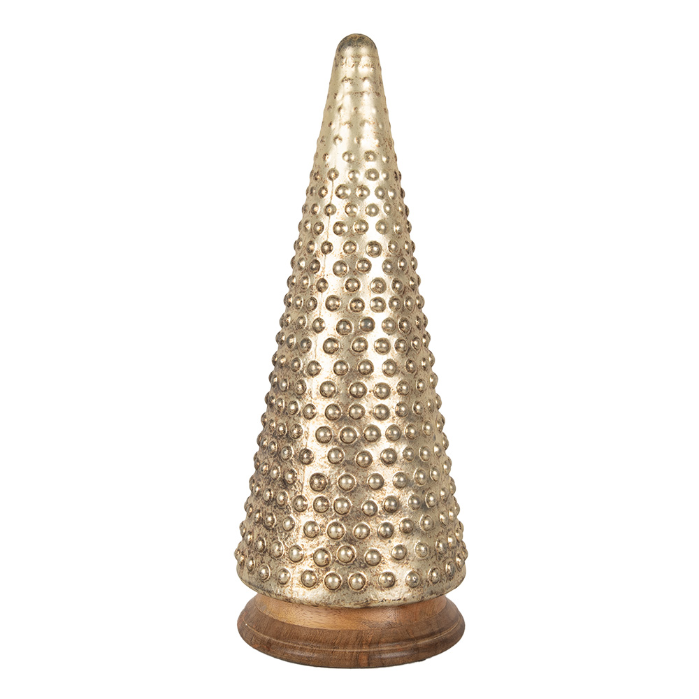 [65392] Décoration de Noël Sapin de Noël Couleur or Ø 17x41 cm