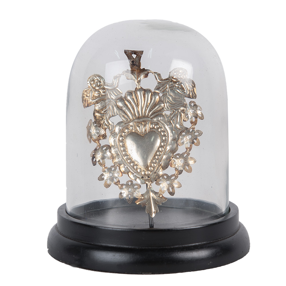 [65464] Cloche de verre avec décoration Ø 13x17 cm