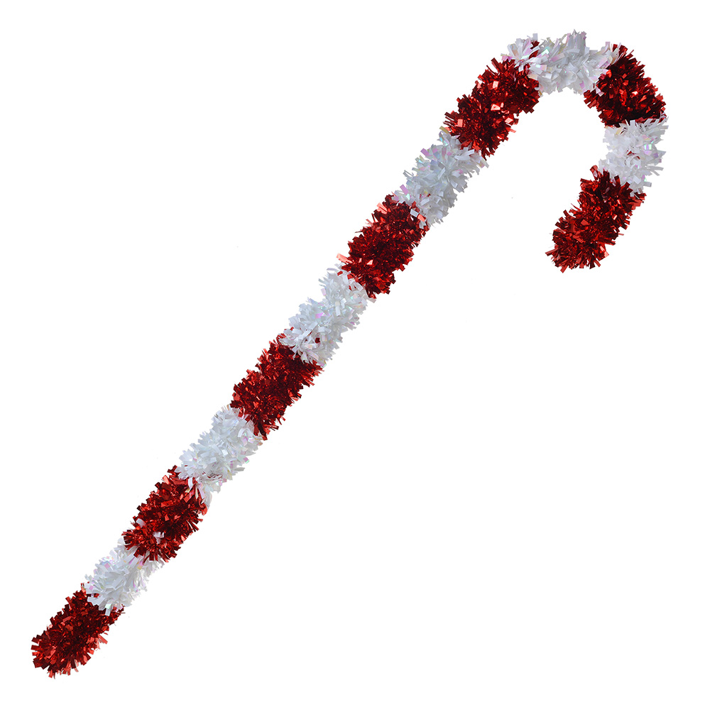 [65472L] Décoration de Noël canne à sucre Rouge Blanc 32x10x120 cm