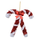 Decorazione pendente Bastoncini di zucchero Rosso Bianco 16x2x17 cm