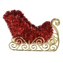 Deko Schlitten Rot Goldfarbig 14x3x11 cm
