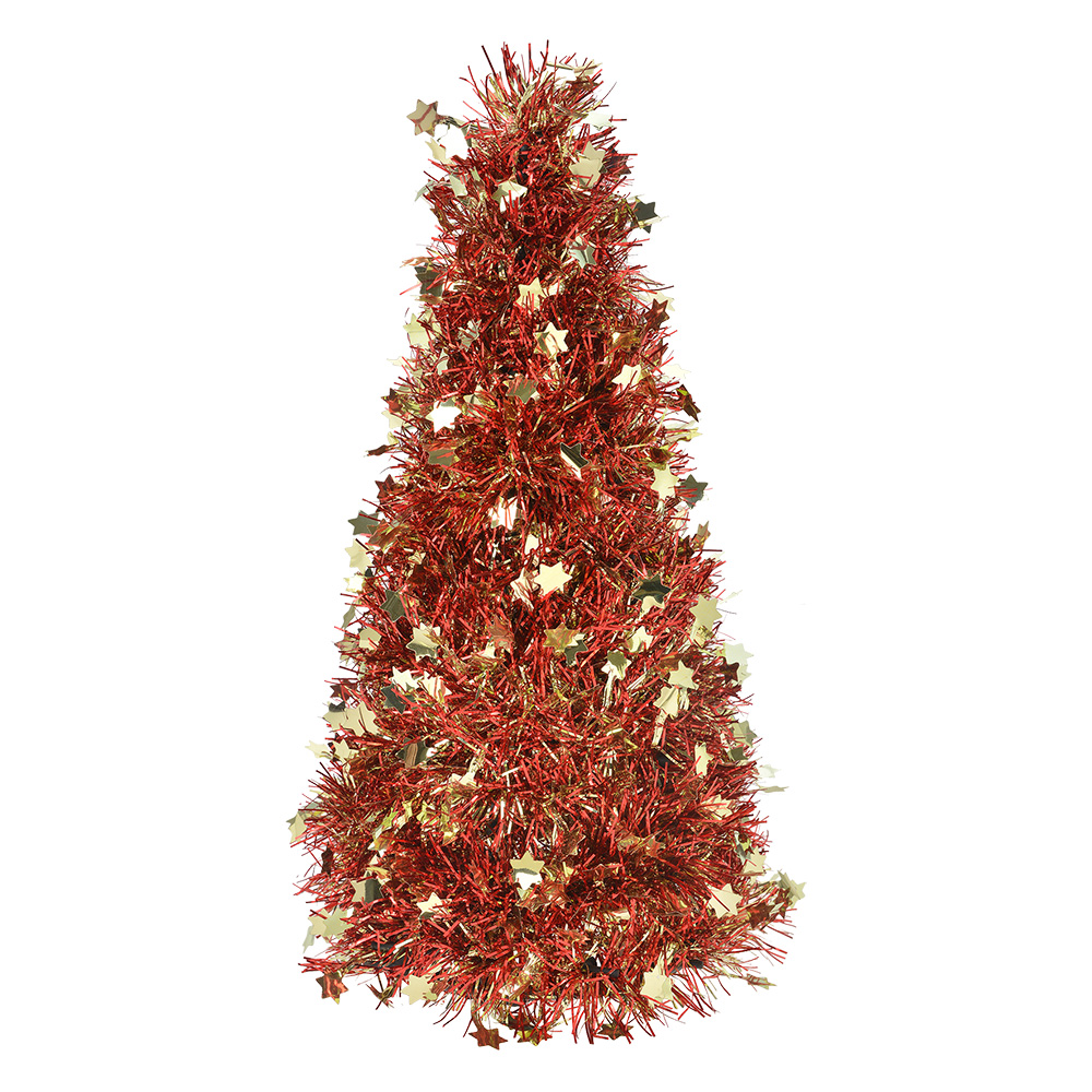 [65519] Décoration Arbre de Noël Couleur Or Rose Ø 12x27 cm