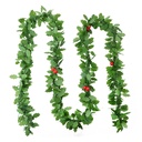 Decorazione ghirlanda di natale Verde Rosso 200 cm