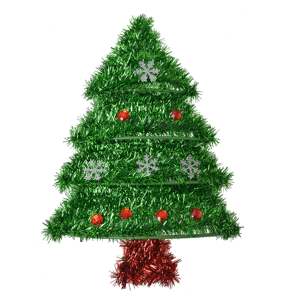[65529] Muro Decorazione Albero di Natale Verde Rosso 25x3x35 cm