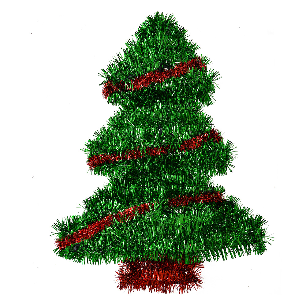 [65530] Wall Art Christmas tree Green Red 26x3x34 cm