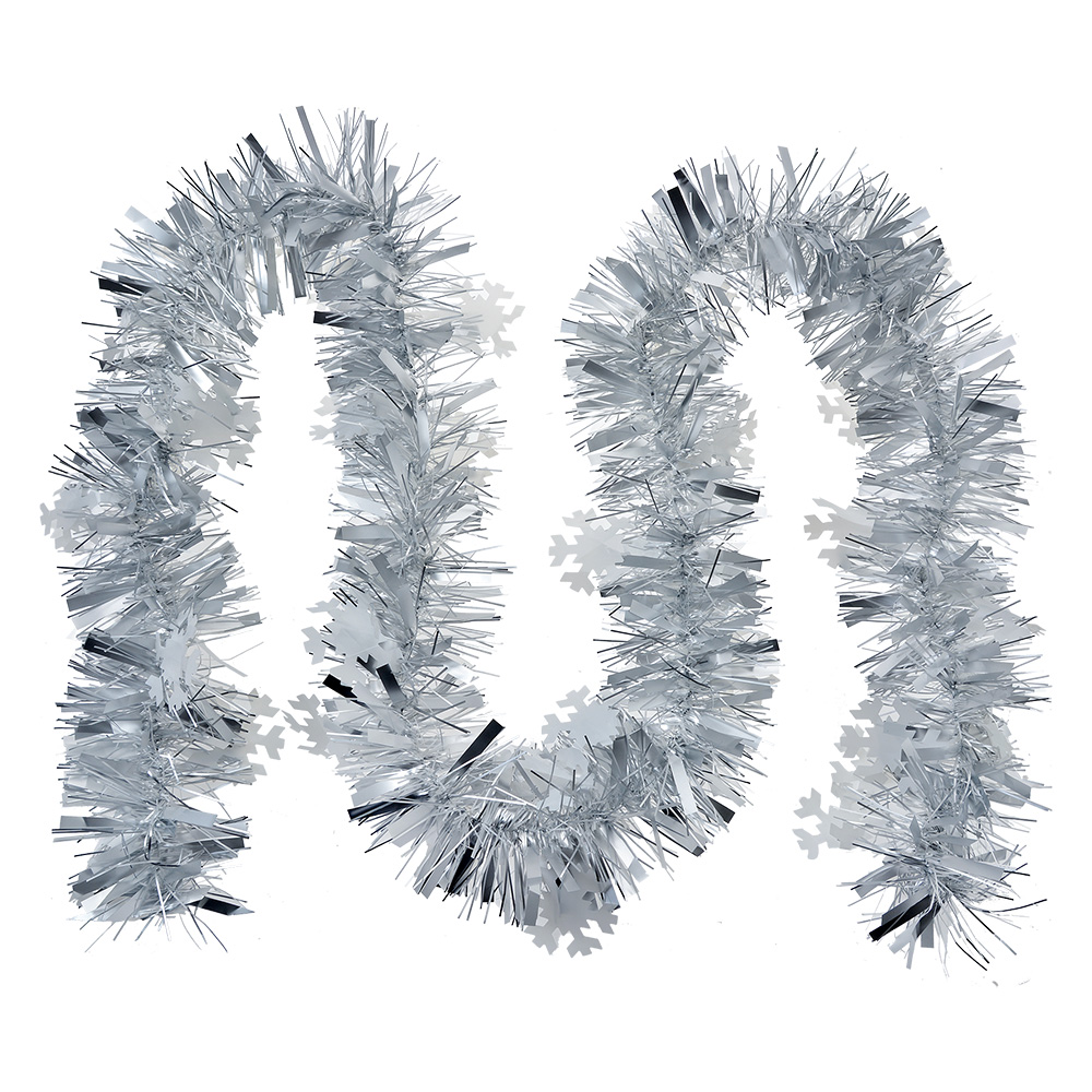 [65558] Decorazione ghirlanda di natale Color argento Bianco 200 cm