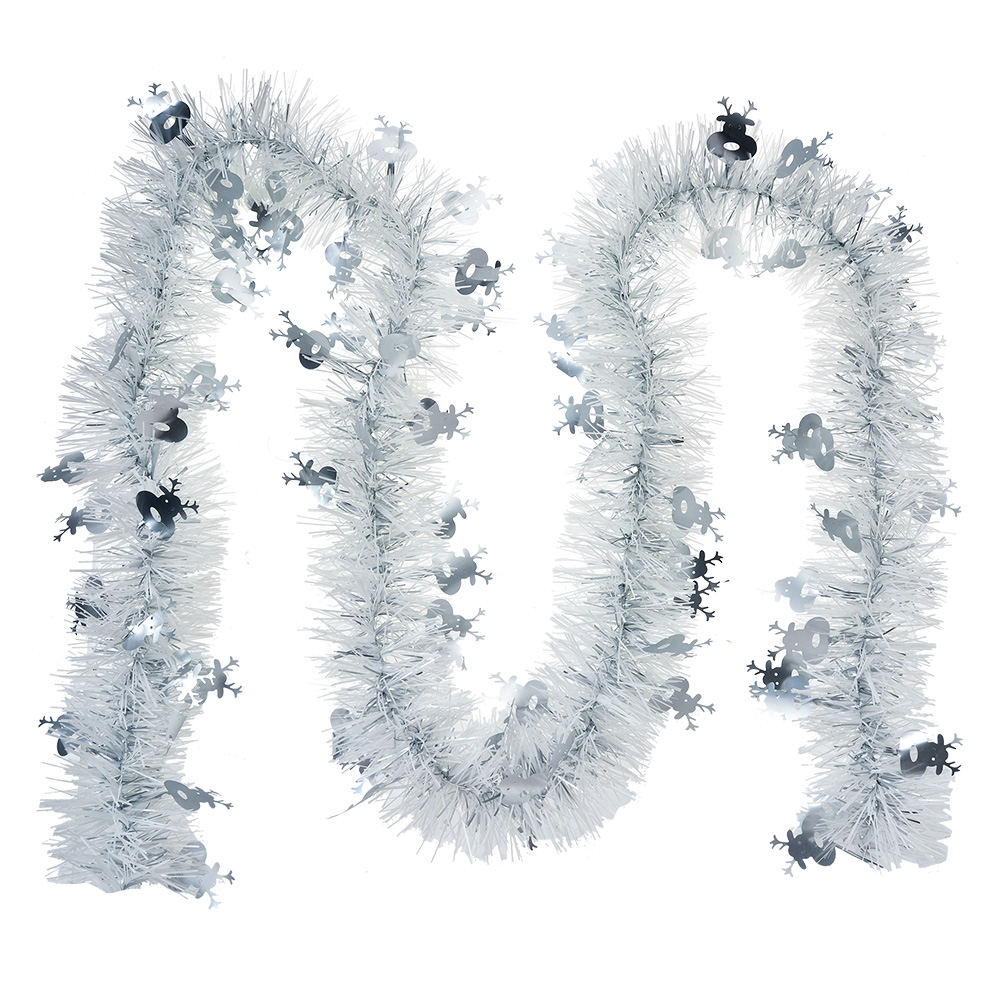 [65560] Décoration guirlande Noël Blanc Couleur argent 200 cm