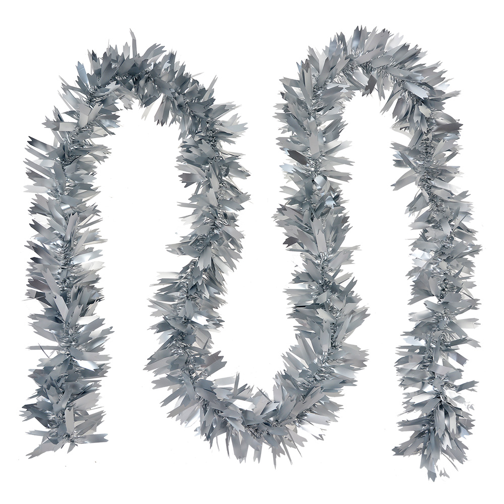 [65562ZI] Decoration garland Christmas Silver colored 200 cm