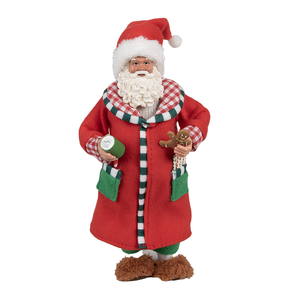 [65630] Weihnachtsdeko Weihnachtsmann Rot Grün 15x9x28 cm