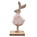 Decoration Statue Rabbit Brown Pink 5x4x12 cm
