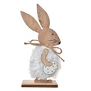 Decoration Statue Rabbit Brown White 7x4x15 cm