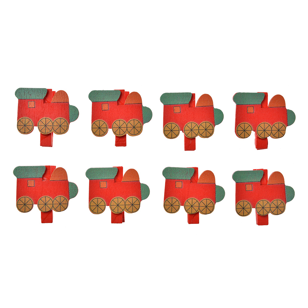 Knijper met locomotief (set van 8) 4x1x3 cm
