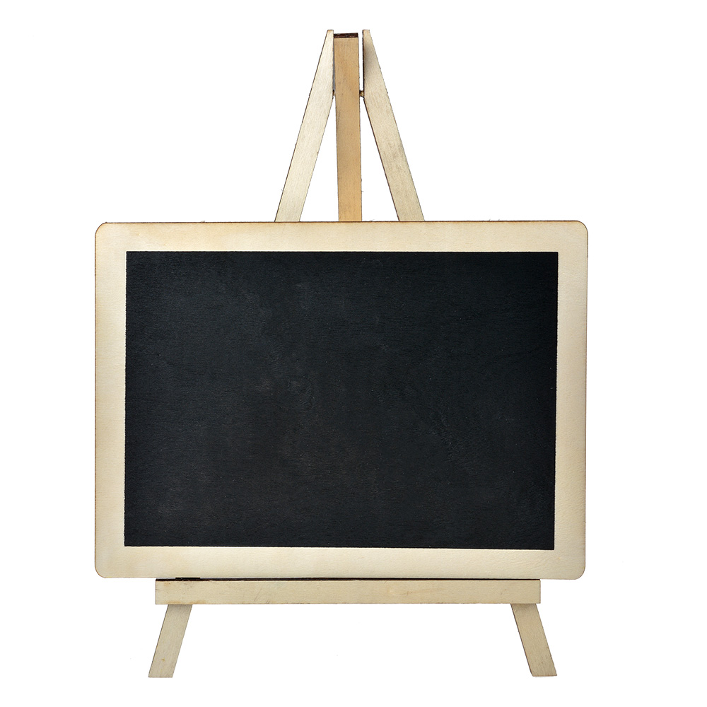 [65644] Kreidetafel Schwarz Beige 20x1x27 cm