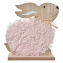Decoration Statue Rabbit Brown Pink 14x5x17 cm