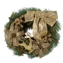 Décoration de Noël Couronne Couleur or Vert Ø 30x7 cm
