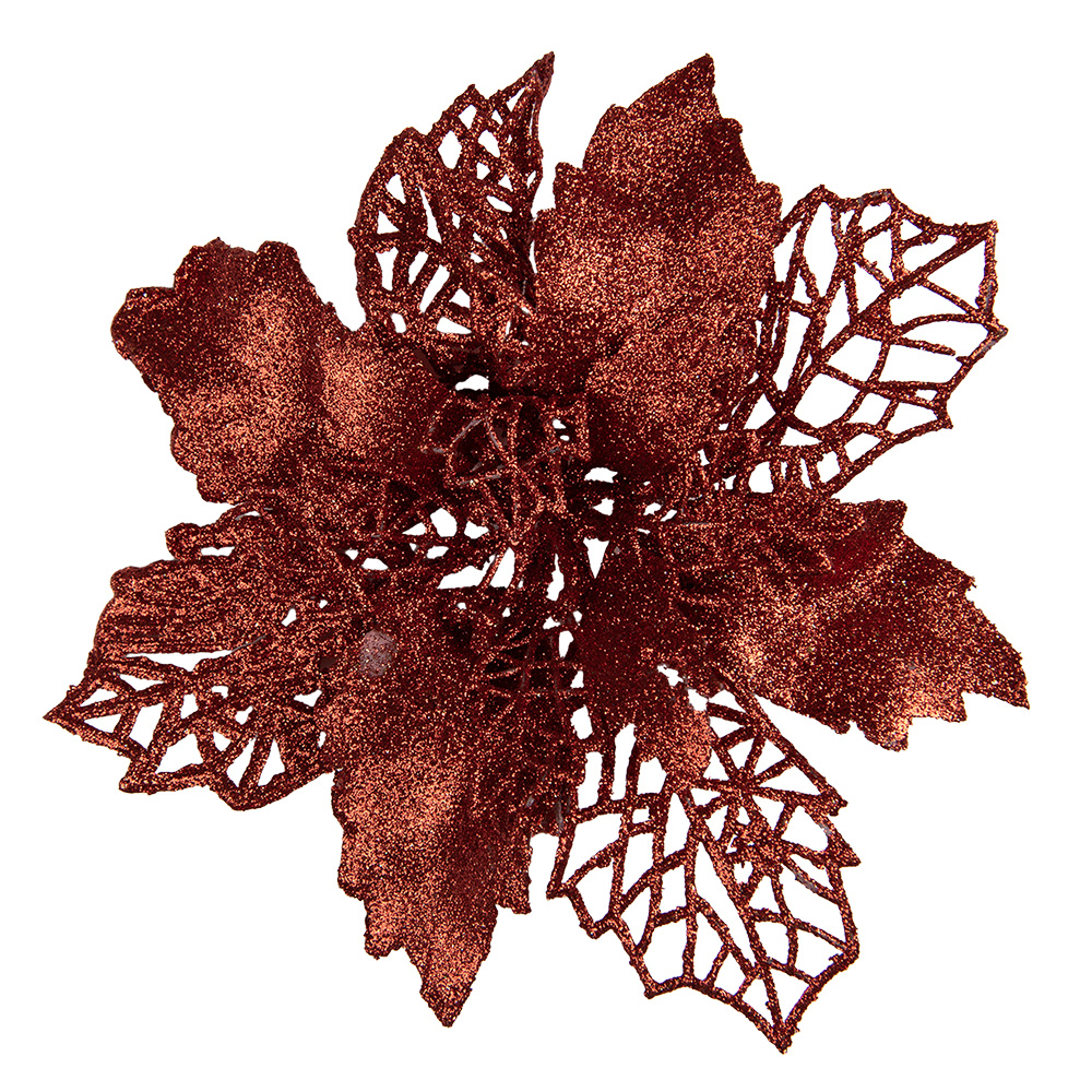 [65778R] Christmas Decoration Flower Red Ø 22x5 cm