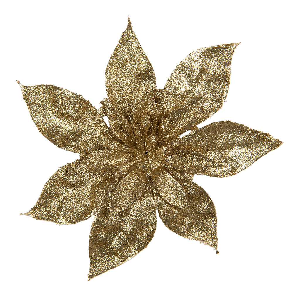 [65782] Decorazione Natale Fiore Color oro Ø 15x2 cm