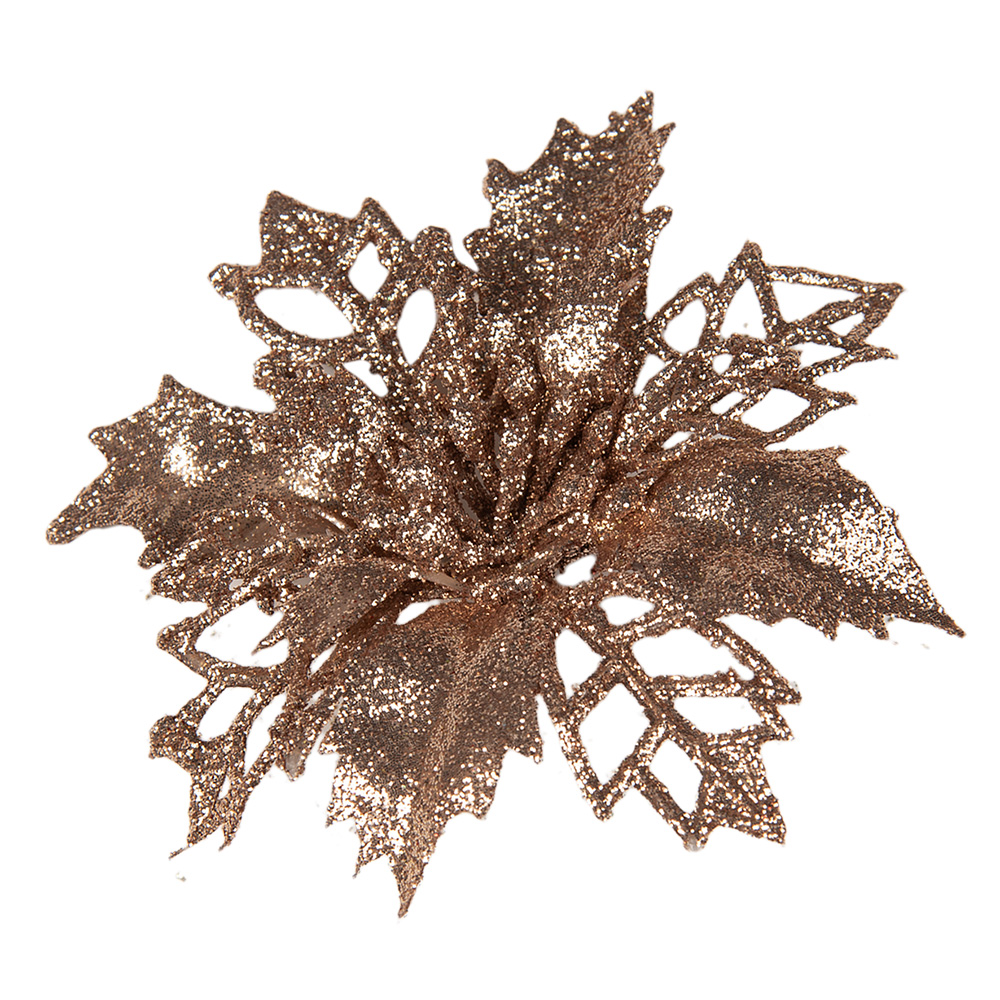 [65783] Décoration de Noël Fleur Couleur cuivre Ø 9x2 cm