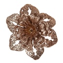 Christmas Decoration Flower Copper colored Ø 6x2 cm