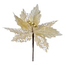 Décoration de Noël Fleur Blanc Couleur or Ø 22x25 cm