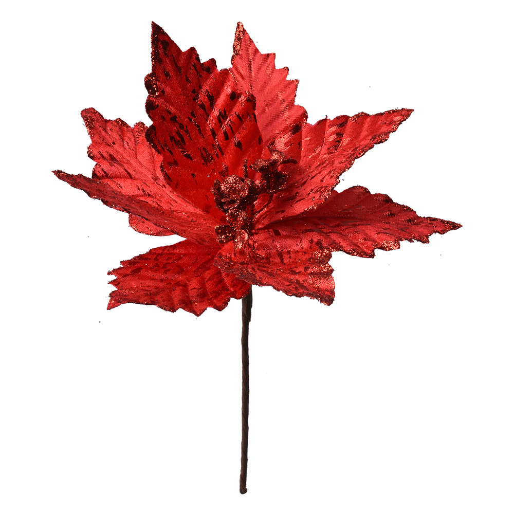 [65826] Weihnachtsdeko Blume Rot Ø 23x27 cm