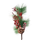 Weihnachtsdeko Ast Rot Grün 12x9x39 cm