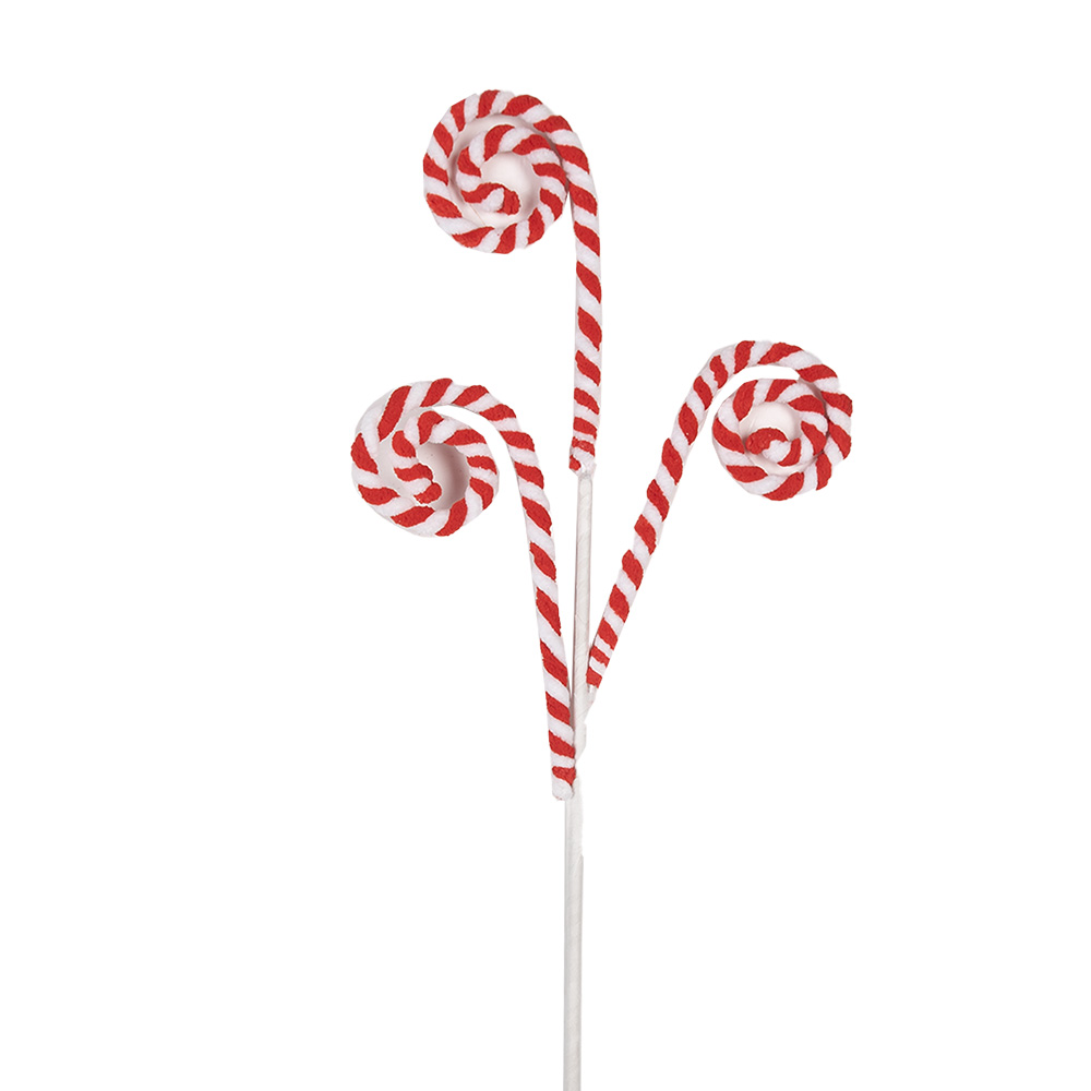 [65849] Decorazione Natalizia bastoncino di zucchero Rosso Bianco 17x1x66 cm