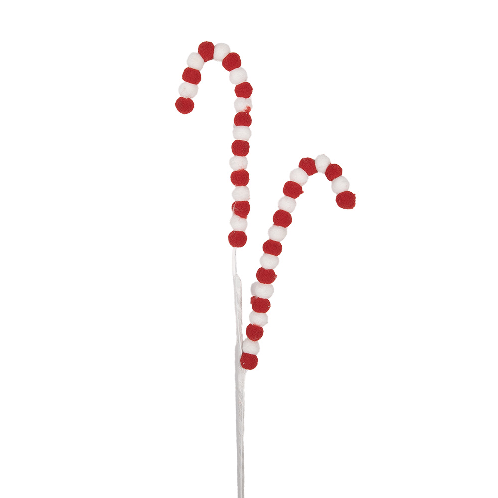 [65861] Decorazione Natalizia bastoncino di zucchero Rosso Bianco 13x1x60 cm