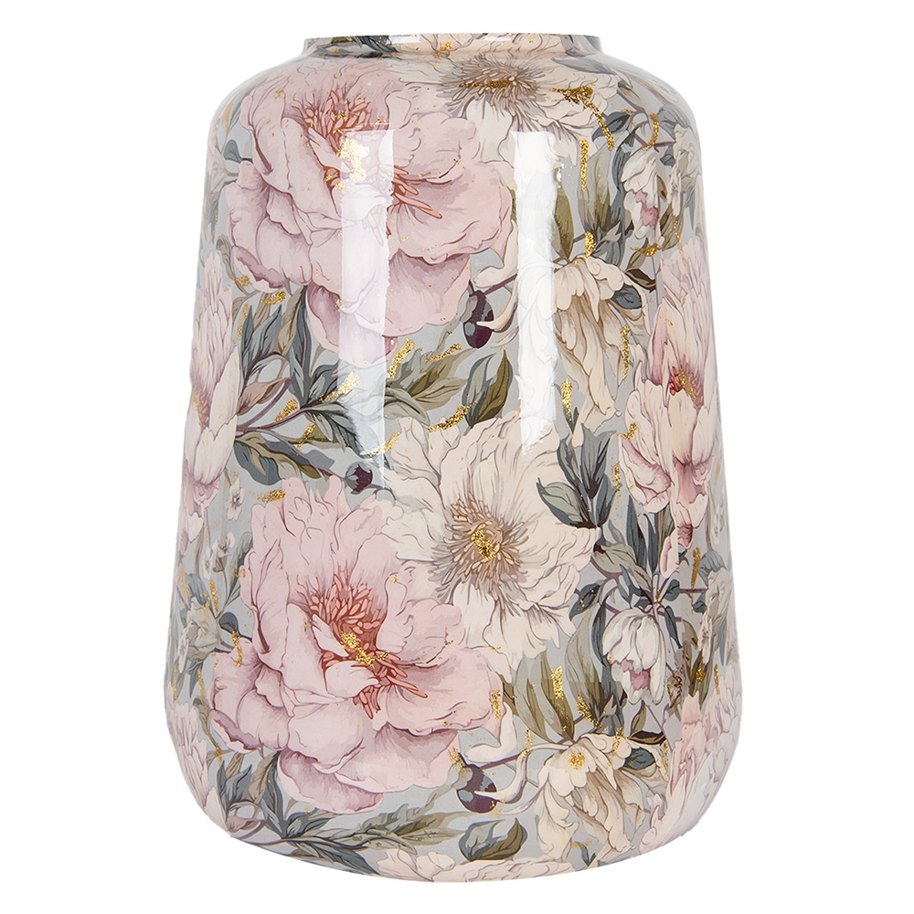[65885] Decorative Vase Grey Pink Ø 37x49 cm
