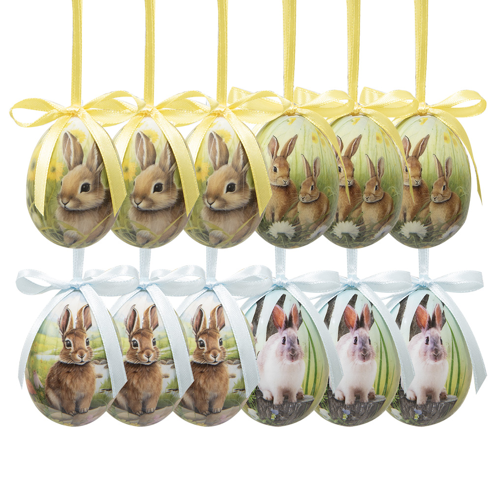 [65902] Ciondolo Decorativo Uovo (set 12) Multicolore Ø 4x5 cm