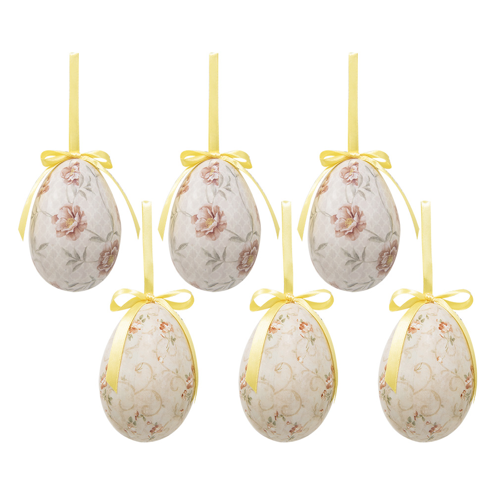 [65908] Decoratie hanger ei (set 6) Ø 7x10 cm