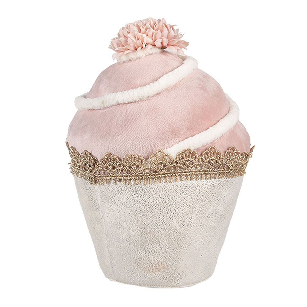 [65924] Decoration Cupcake Pink Beige Ø 11x16 cm