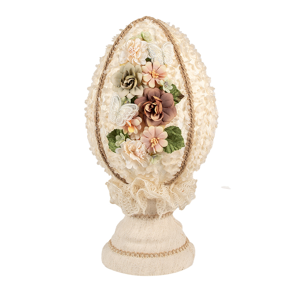 [65928] Decoration Statue Egg Beige Ø 20x39 cm